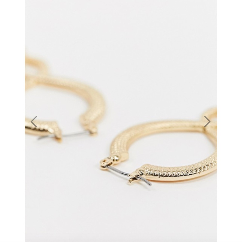 ASOS Hoop Earrings in Gold Tone - Picture 8 of 8
